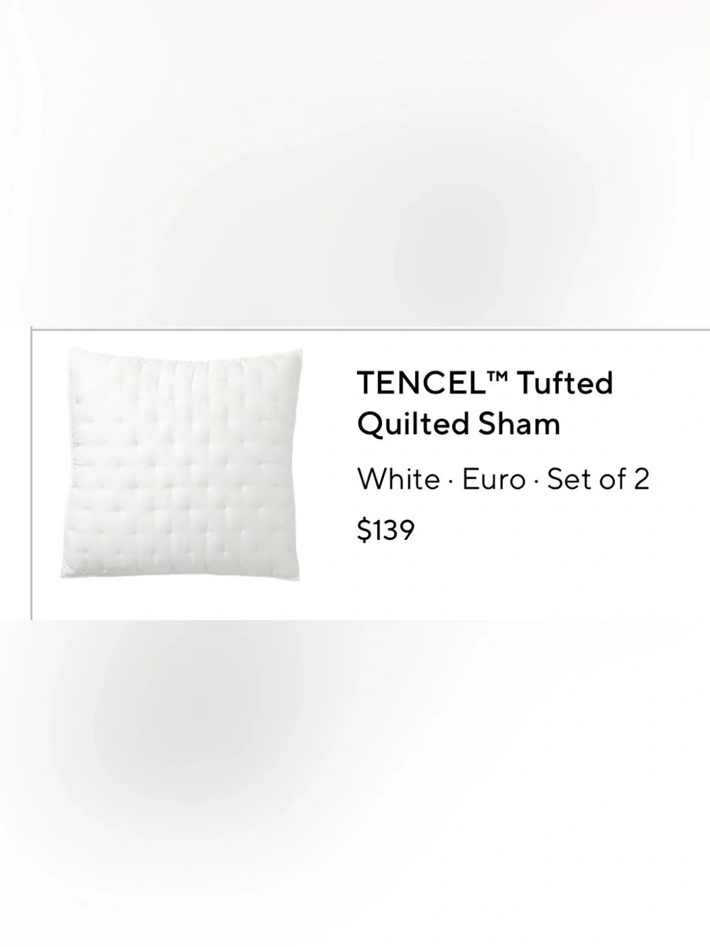 Pottery Barn White Quilted Euro Pillow Shams 24” Square – Set of 2